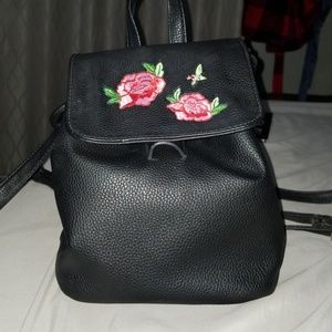Faux Leather Rose Backpack